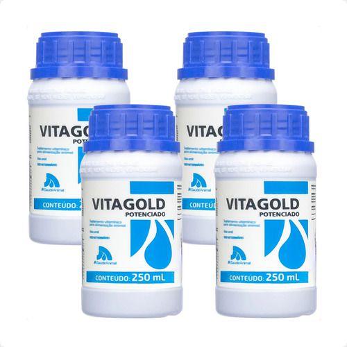 Imagem de 4 Vitagold Potenciado Suplemento Vitamínico P/ Animais 250ml
