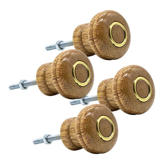 4 X Puxador Ponto Armário Guarda Roupa Gavetas Madeira ARMDP - Meu ...
