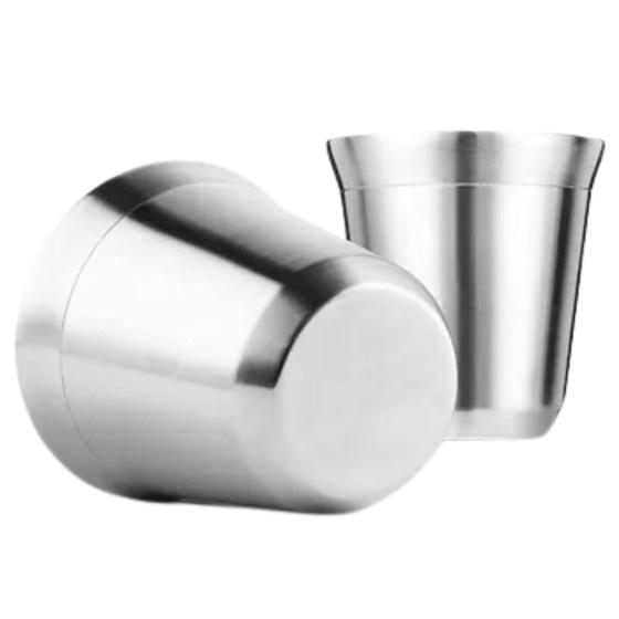 Imagem de 4 Xícaras 90Ml Café Espresso Pixie Inox Parede Dupla Inox