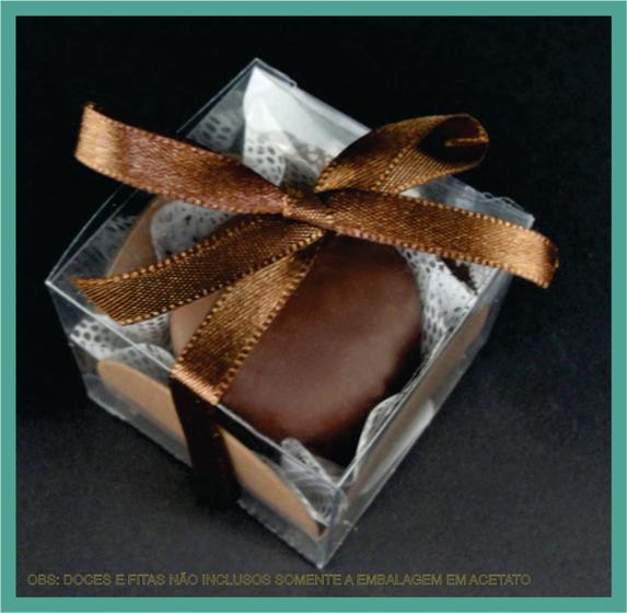 Imagem de 40 Caixas Em Acetato 7x7x4 Para Pão De Mel (médio) doces em geral e artesanatos espessura 0,21mm.
