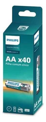 Imagem de 40 Pilhas Philips AA Pequena Comum Tubo