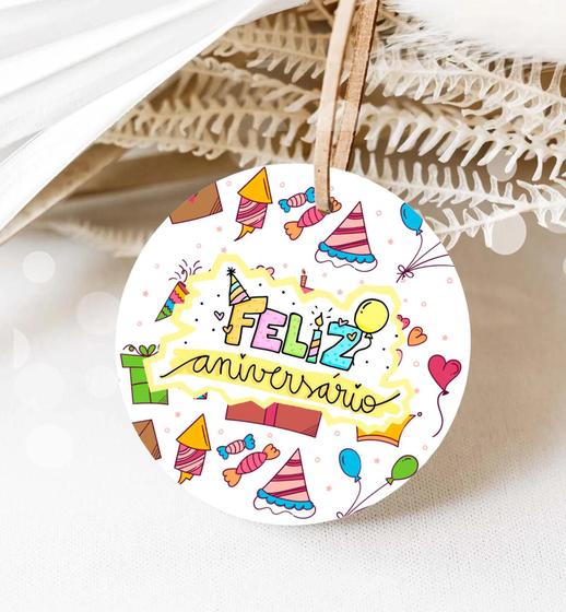 40 Tags Feliz Aniversário Mod1- Alto brilho - Nicolados - Tag para ...