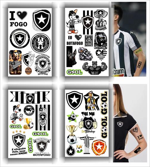 Imagem de 40 Tatuagens Temporária Botafogo Futebol Time - Unissex