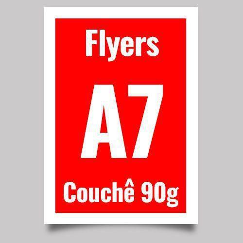 Imagem de 400 Panfletos Flyers Personalizados 7,4x10,5cm (A7) 90g