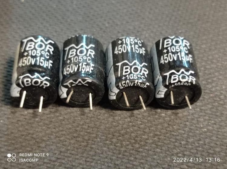 Imagem de 400x Capacitor Eletrolítico 15uf/450v 105º 13x17mm Tbor