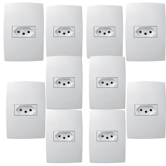 Imagem de 40un - Conjunto 4x2 Tomada 2P+T 10A Pialplus 615080