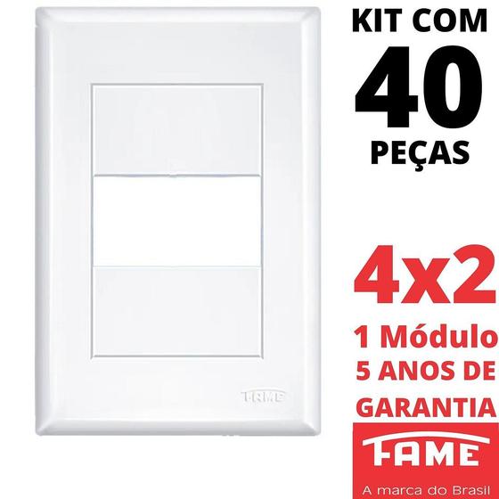 Imagem de 40un Placa 4X2 01 Módulo Com Suporte Evidence FAME 2885/3894