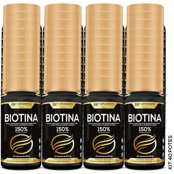 Imagem de 40X Biotina 150% Premium 400Mg 60Caps Atacado