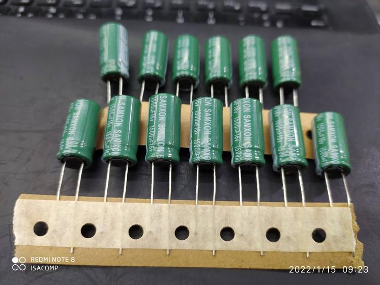 Imagem de 40x Capacitor Eletrolítico 1500uf/16v 105 10x20mm Samxon