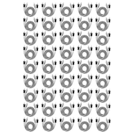 Imagem de 45x Cabo RCA Injetado 1 Metro Diâmetro 4 mm Listrado - Tech One