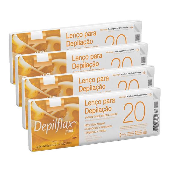 Imagem de 4cx Lenço para Depilação 20 unidades Depilflax 7x23cm