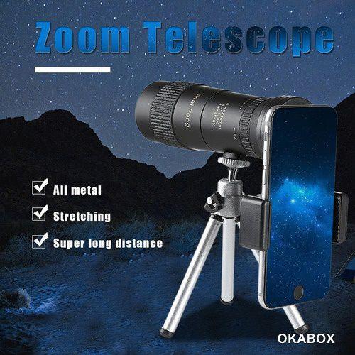 Imagem de 4k 10-300x40mm Super Telefoto Zoom Telescópio Monocular Pom