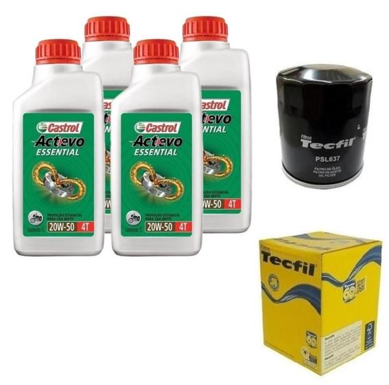 Imagem de 4L Oleo Castrol 20W50 Filtro Tecfil Psl 637 Harley Davidson