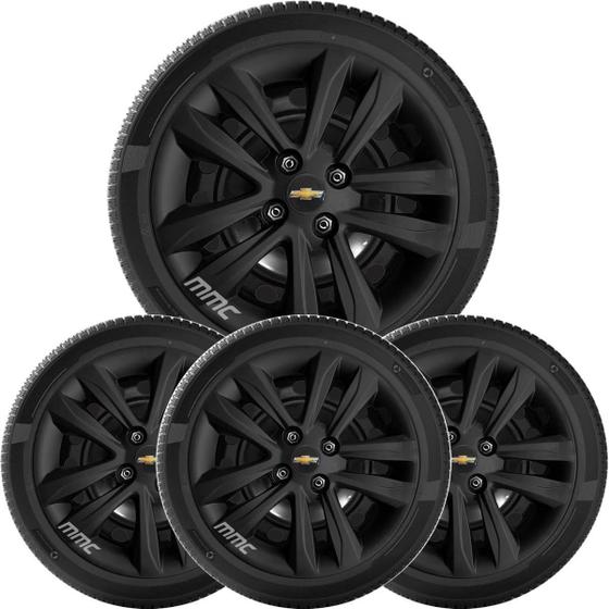 Imagem de 4Un Calota Onix Prisma Agile Corsa Aro 15 Preto Fosco 192Cp