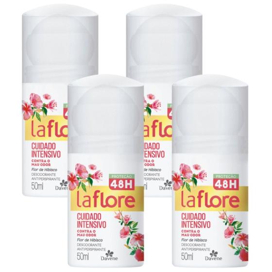 Imagem de 4UN Desodorante La Flore Roll On Flor De Hibisco 50ml Davene