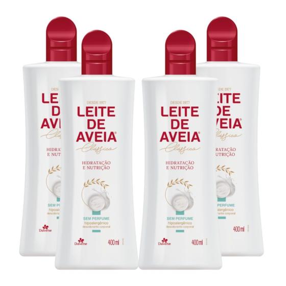 Imagem de 4UN Hidratante Leite Aveia Hipoalergenico 400ml Davene