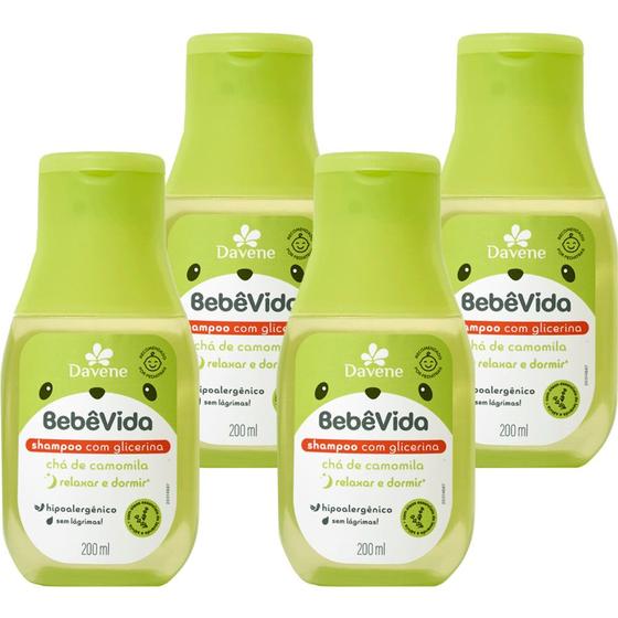 Imagem de 4UN Shampoo Cha De Camomila Bebe Vida 200ml Davene