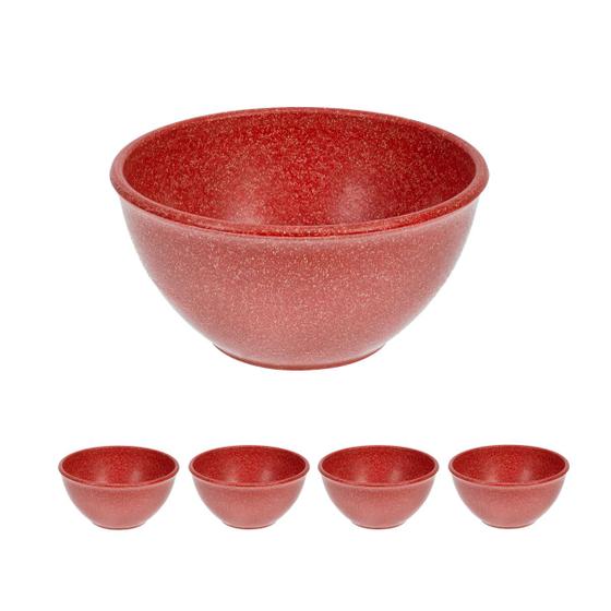 Imagem de 4un TIGELA 300ml BOWL CUMBUCA VASILHA SOPA CALDO VERMELHO