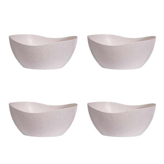 Imagem de 4un Tigela saladeira bowl oval 1,9lt bege