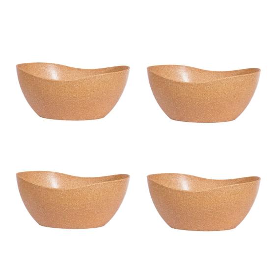 Imagem de 4un Tigela saladeira bowl oval  1,9lt marrom claro