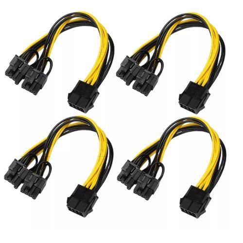 Imagem de 4X CaboS Splitter Y Energia Pci-e 8 Pinos 2x Pci-e 8pin Gpu