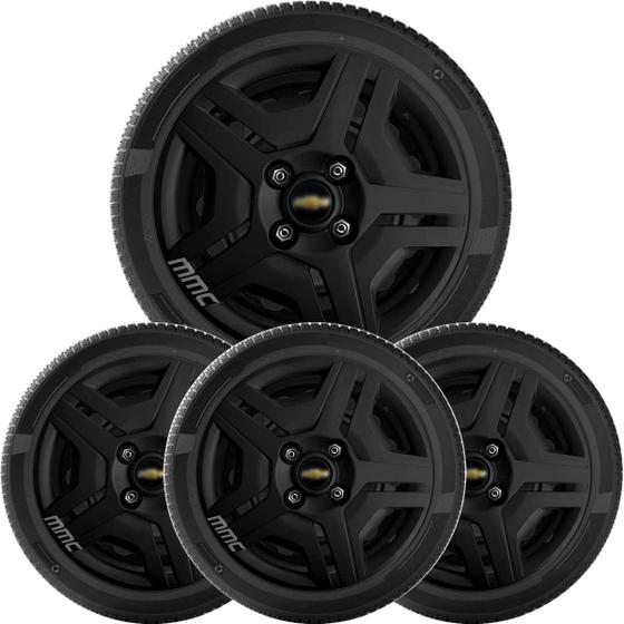 Imagem de 4x Calota CELTA CORSA CLASSIC Aro 13 Preto com Logo 132cb