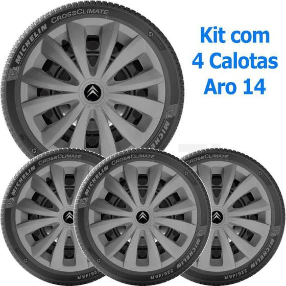 Imagem de 4X Calota Citroen C3 C4 Picasso Aro 14 Grafite 136Ar