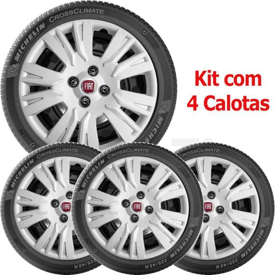 Imagem de 4x Calota Fiat Argo Uno Palio Aro 14 Emblema Original 221cb