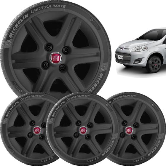 Imagem de 4X Calota Fiat Palio Mille Fire Aro 13 Preto 080Cb