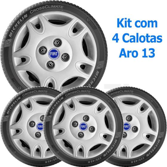 Imagem de 4x Calota FIAT PALIO UNO MILLE SIENA Aro 13 com Emblem 050cb