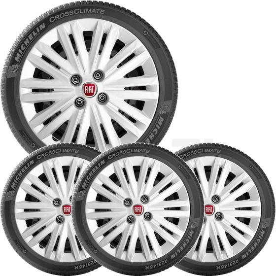Imagem de 4x Calota FIAT PUNTO IDEA SIENA Aro 15 com Emblema 208cp