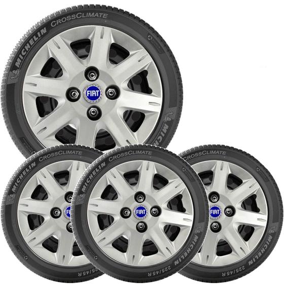 Imagem de 4x Calota Fiat Uno Palio Aro 13 com Emblema 072cb
