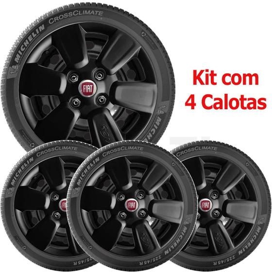 Imagem de 4x Calota Fiat Uno Palio Mobi Way Todos Anos Preto 156cb