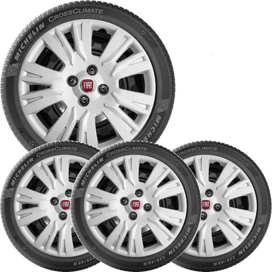 Imagem de 4x Calota Fiat Uno Palio Siena Aro 13 com Emblema 220cb