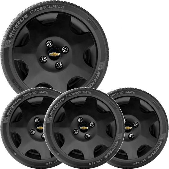 Imagem de 4x Calota GM CORSA CELTA CLASSIC Aro 13 Preto Emblema 118cb