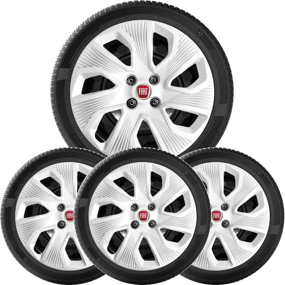 Imagem de 4x Calota Grand Siena 2014 Aro 15 com emblema 214cp