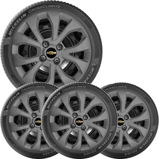 Imagem de 4x Calota Onix Prisma 2017 a 2021 Aro 15 Grafite 375cb