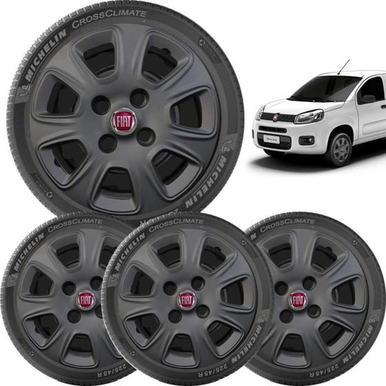 Imagem de 4X Calotas Fiat Vivace 2011 A 2013 Aro 13 Grafite 076Cb