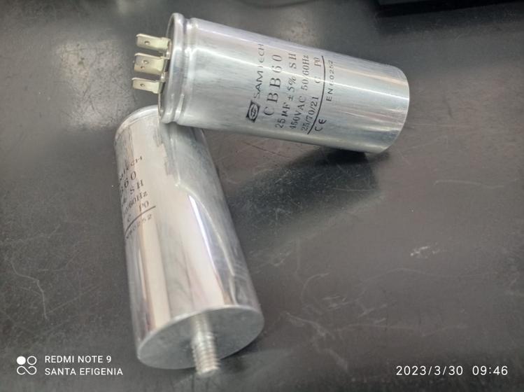 Imagem de 4x Capacitor Partida 25uf/450v Cbb60 5% 40x107mm Metalico