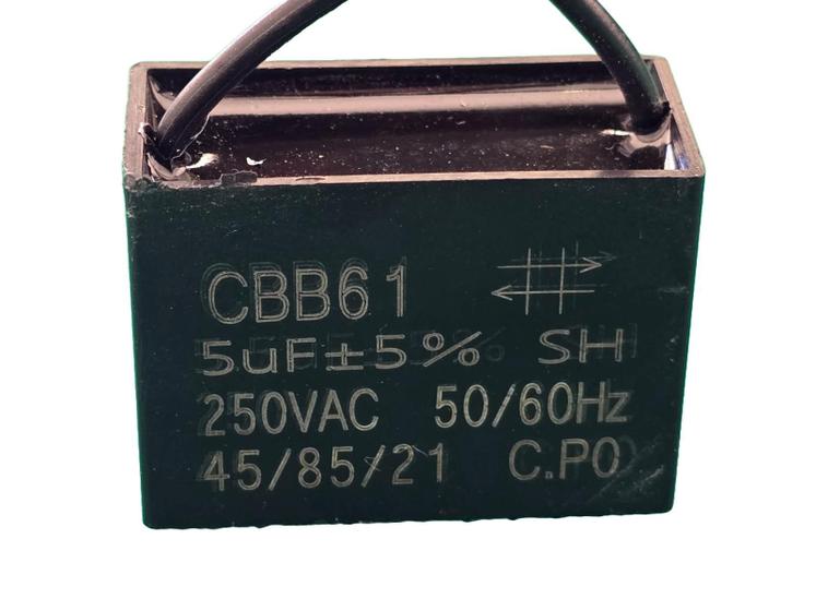 Imagem de 4x Capacitor Partida 5uf/250v Fio 38x18x28mm Cbb61