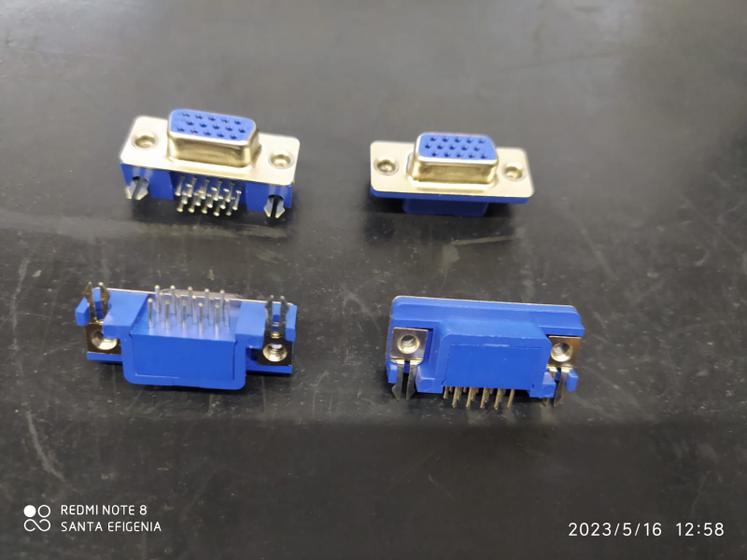 Imagem de 4x Conector Db15 Vga Femea 90 Pci Curto Sem Retenção