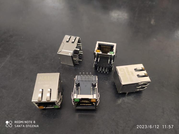 Imagem de 4x Conector Rj45 Blindado Com Led Femea 90 Halo