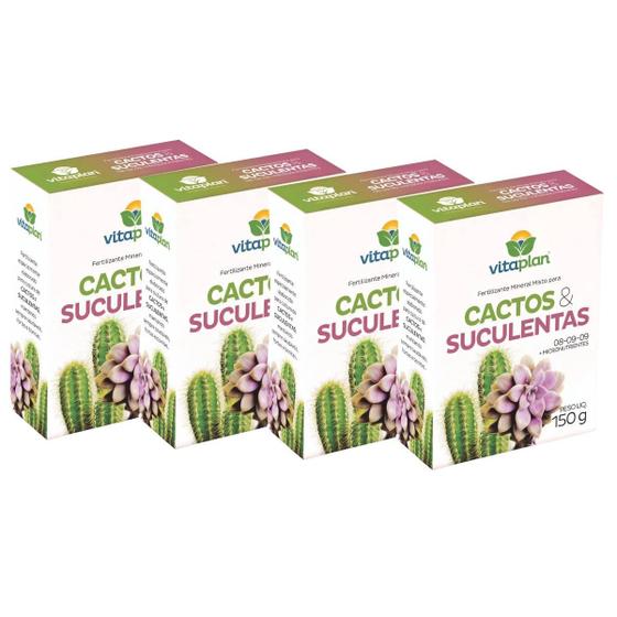 Imagem de 4X Fertilizante Mineral Cactos e Suculentas (150g) VITAPLAN