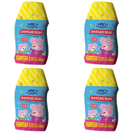 Imagem de 4X Gel Dental Infantil Peppa Pig Sem Fluor 100G -Dentalclean