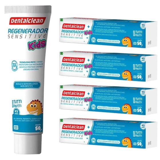 Imagem de 4X Gel Dental Regenerador Sensitive Kids - 50G - Dentalclean