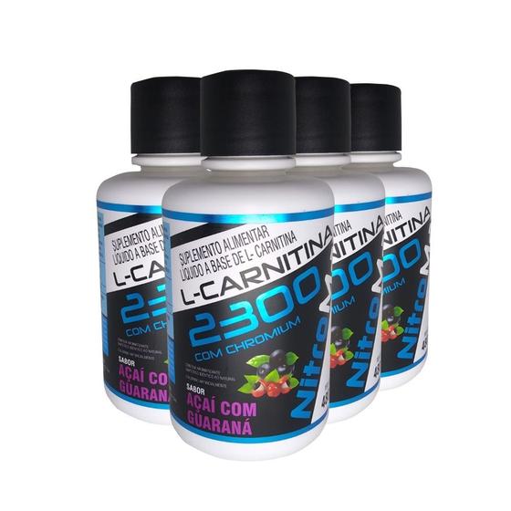 Imagem de 4x l-carnitina 2300 com chromium 480ml  açai com guarana