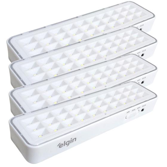 Imagem de 4x Luminária de Emergência Bivolt Recarregável Lampada 30 Leds Alta luminosidade e Longa vida util