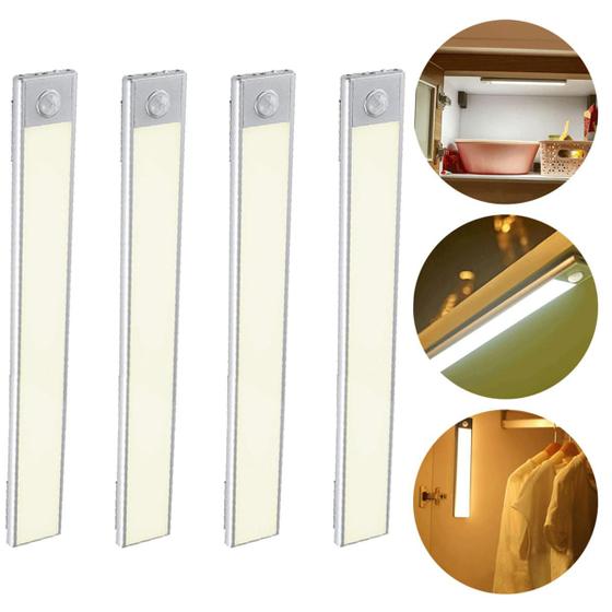 Imagem de 4x Luminária Led Com Sensor De Movimento Recarregável 60cm