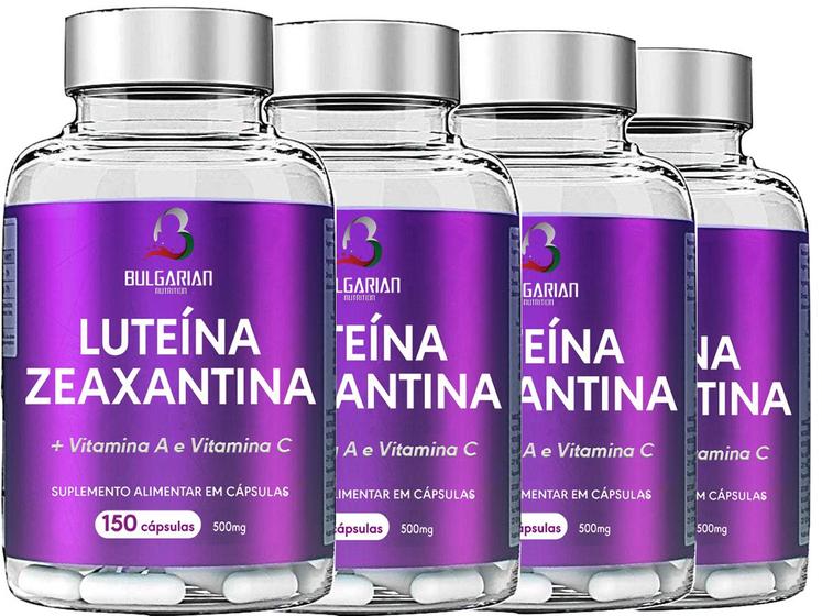 Imagem de 4x Luteína + Zeaxantina + Vit A + Vit C 600 Cápsulas 500mg