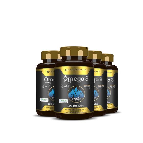 Imagem de 4X Omega 3 Concentrado Meg 3 120 Caps Premium Hf Suplementos